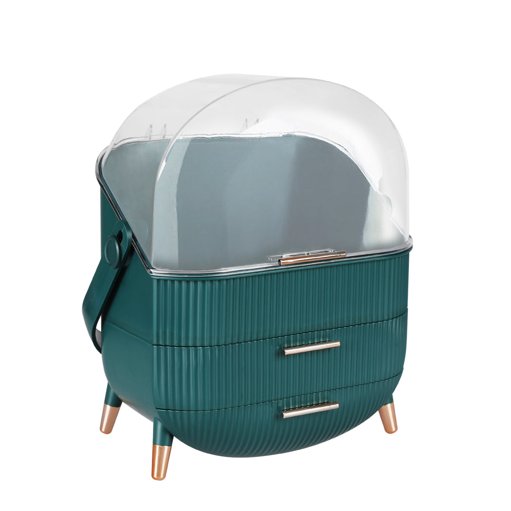 Makeup Storage Case Cosmetic Organiser Green