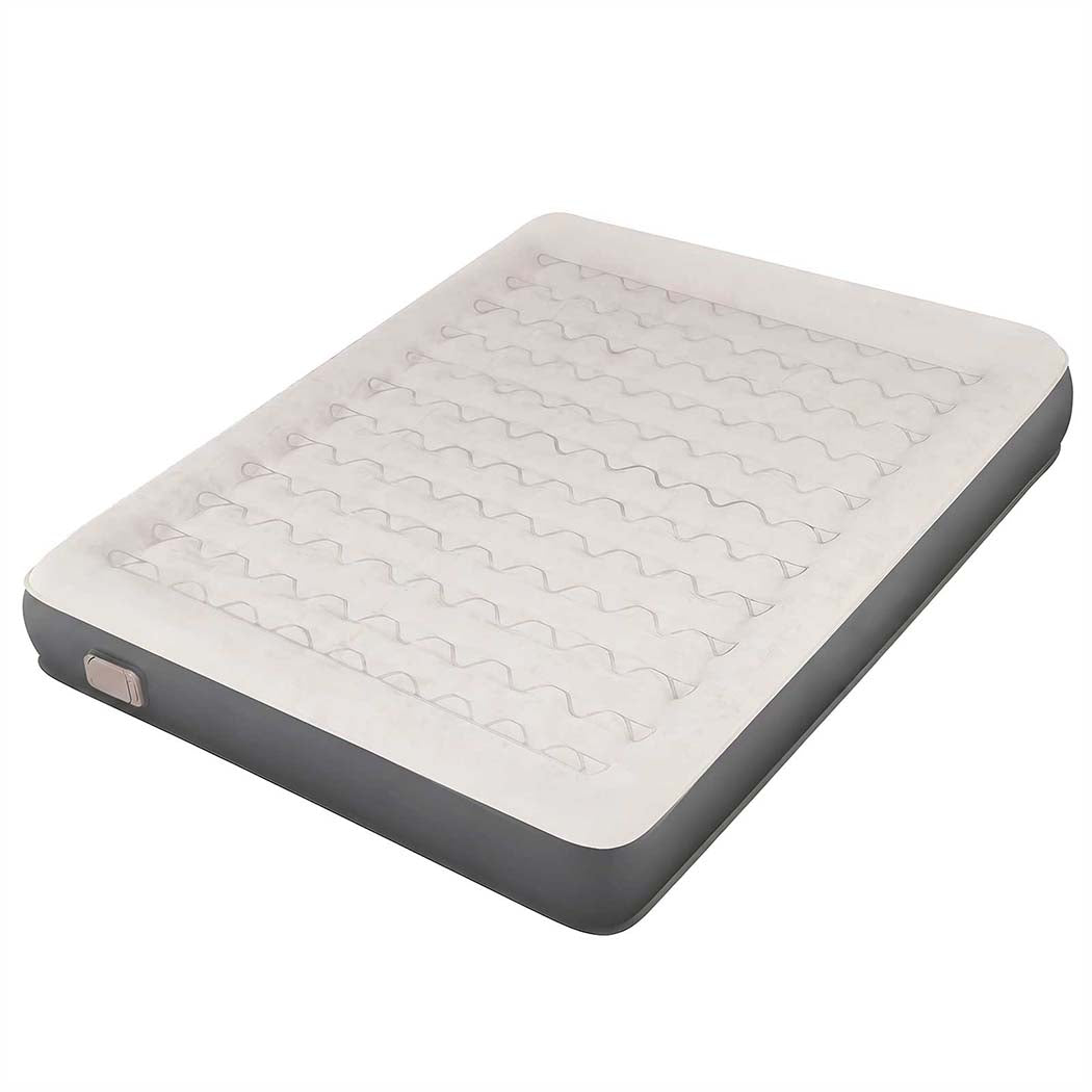 DreamZ Inflatable Mattress TPU Air Bed with Pillow Pump Camping Double Grey