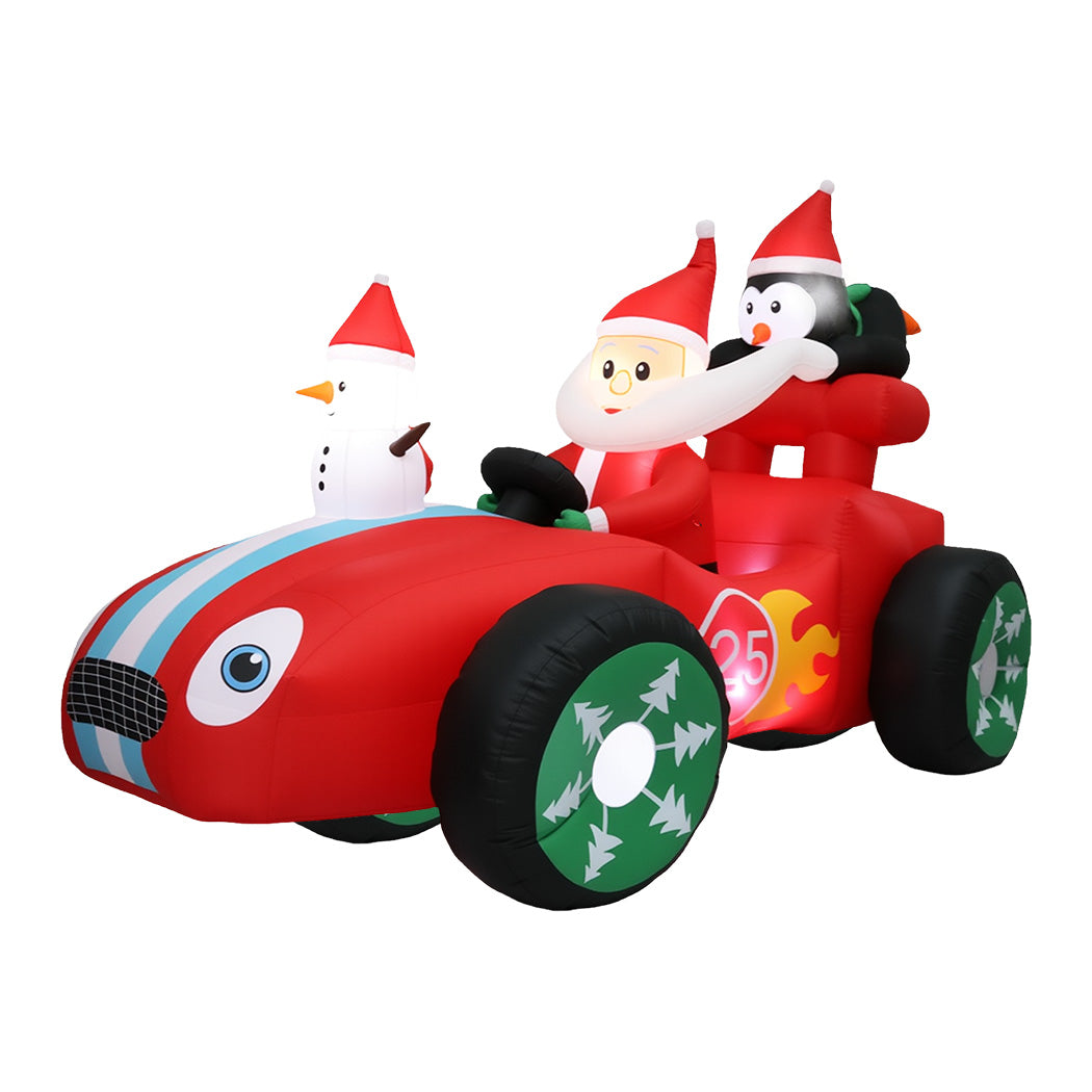 Santaco Christmas Inflatable 2.4M Santa Racing Sleigh
