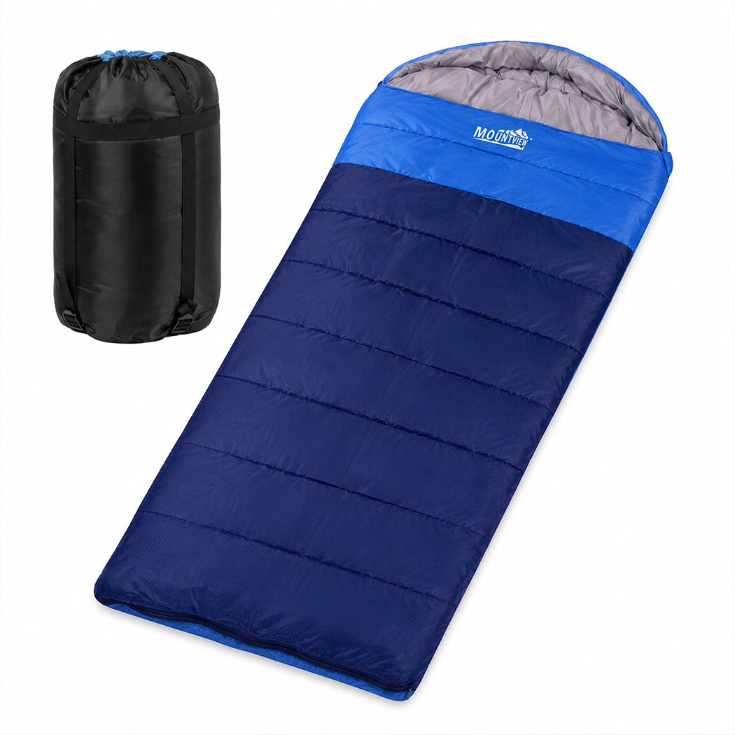 Mountview Sleeping Bag Extra Wide 230x100cm 3 Season Waterproof Hiking Blue