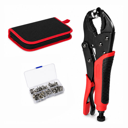 Snap Fastener Kit Adjustable Press Tool for Boat Covers Leather Cloths Black Red