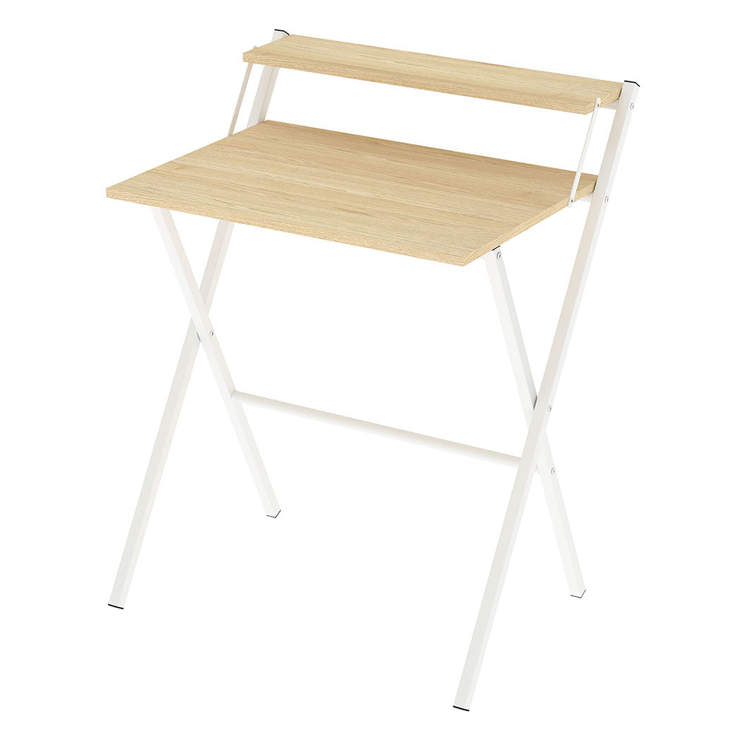 Levede Foldable Computer Desk Office Study Desk Oak