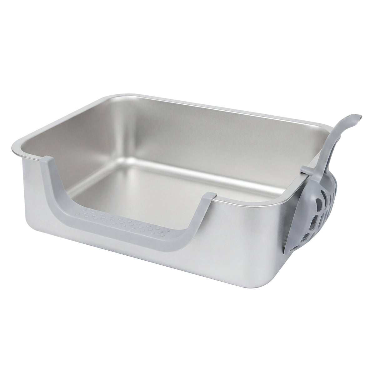 Pawz Stainless Steel Cat Litter Box Low Entry Tray Non-Stick Easy to Clean