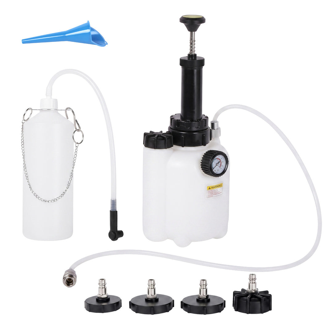 Manan Brake Bleeding Kit 3L Pressure Bottle With 4 Adapters For Car Garage White