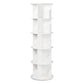Levede Rotating Bookshelf 5 Tier Book Storage Space Saving Round Tower White