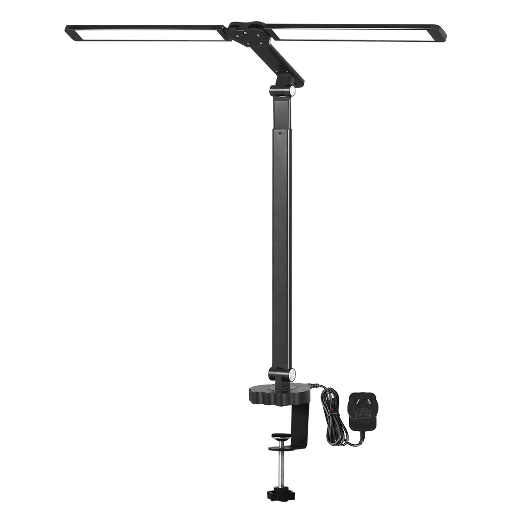 Emitto Double Head LED Desk Lamp Dimmable With Clamp