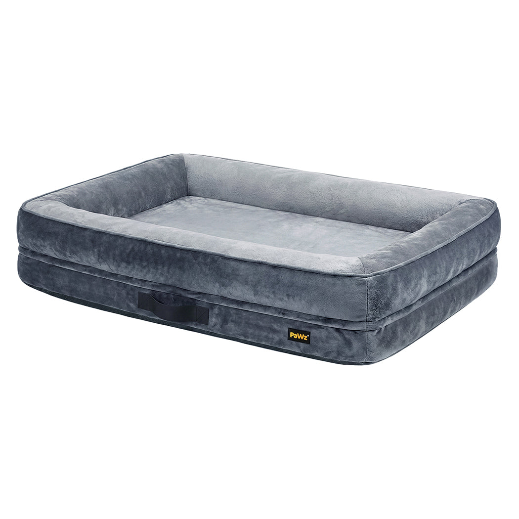 PaWz Extra Extra Large Dog Bed Orthopedic Dog Bed Bolstered Support Velvet Grey