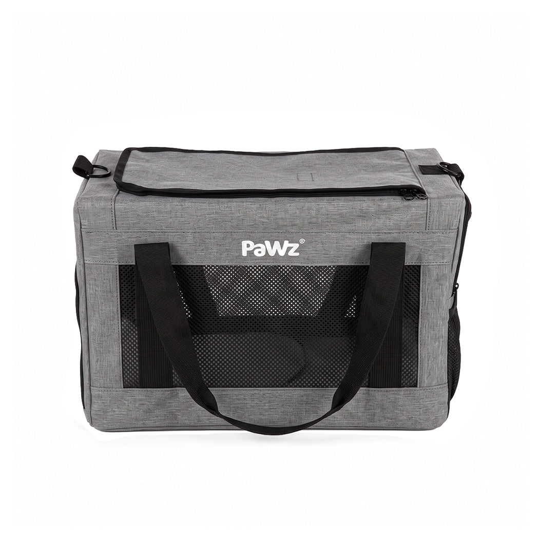 Pawz Cat Carrier Airline Approved 5mm Frame Mesh Windows Gray Oxford