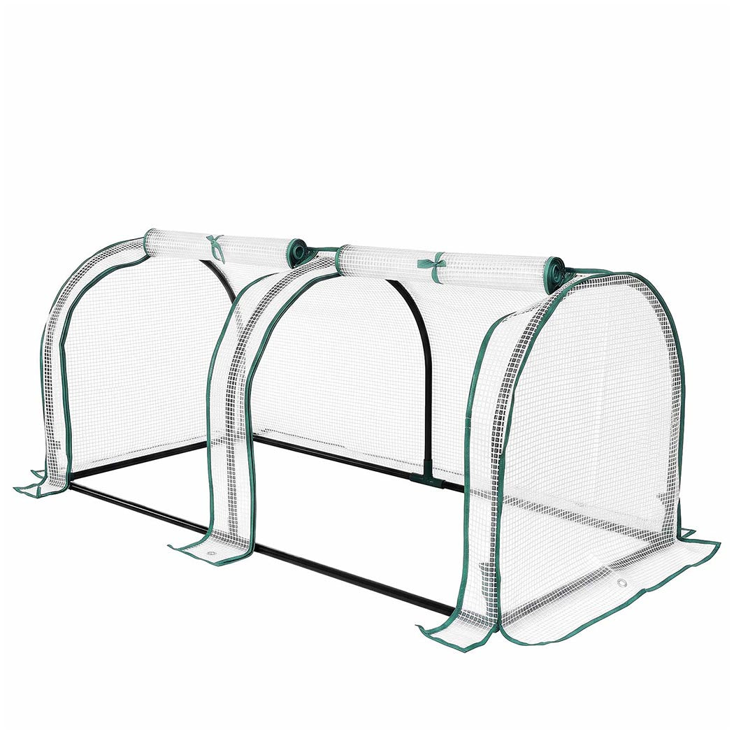 Lambu Mini Greenhouse Dual Zone PE Cover Tunnel Frame for Garden Transparent