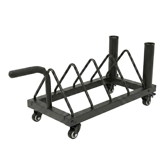 Centra Horizontal Bumper Plate Rack with Wheels Barbell Weight Storage Holder