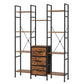 Levede Bookshelf 10 Open Cubes 3 Fabric Drawers Wood Black