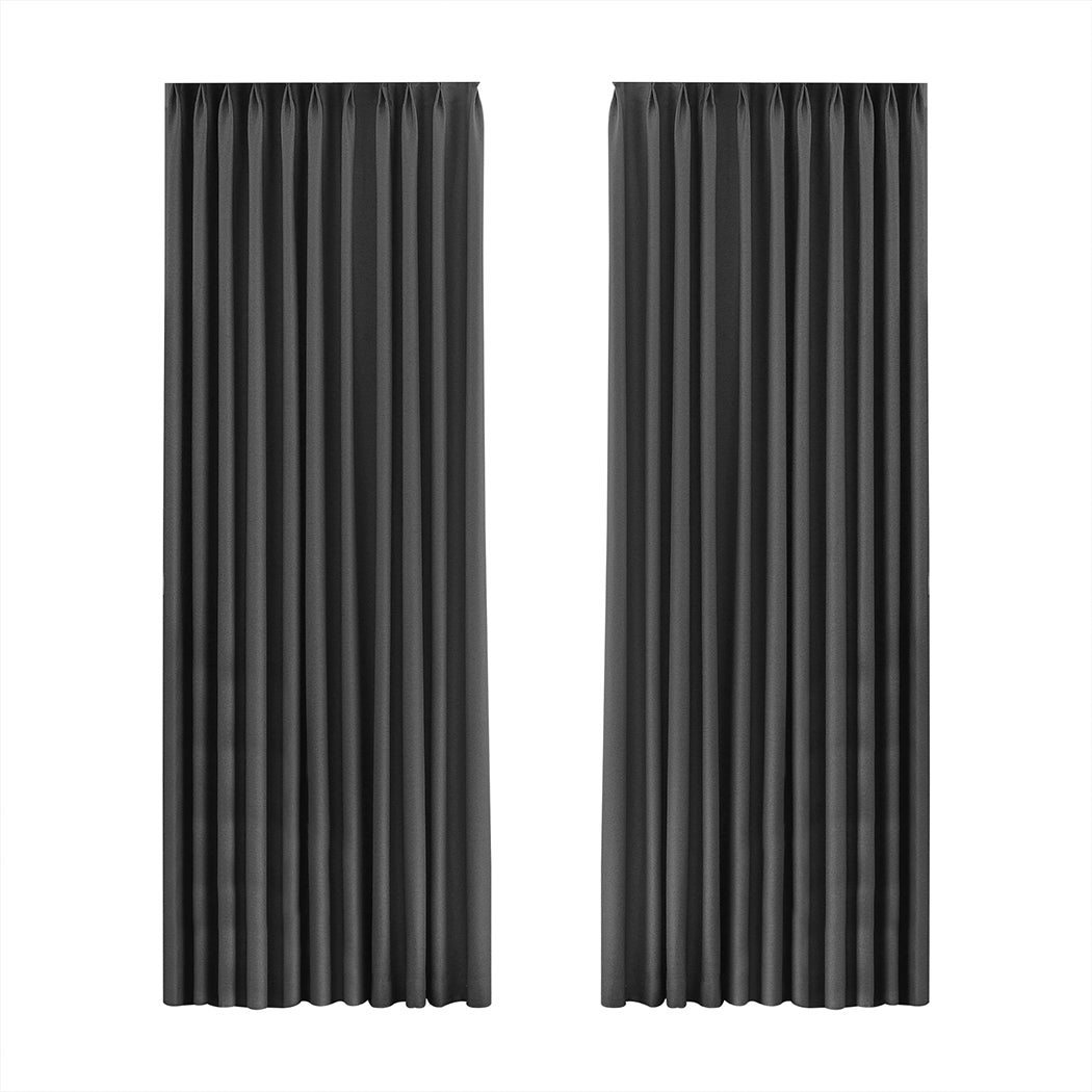 Marlow 2XBlockout Curtains Chenille 132x250 Dark grey