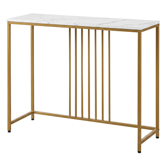 Levede Hallway Table Narrow Console Marble Effect Tabletop Adjustable Foot Pads