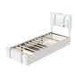 Levede Single Bed Frame Leather Headboard RGB 2 Drawers