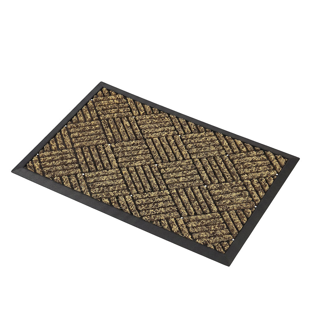 Marlow Front Door Mat 60x90cm Thickened Non Slip Grass Scrape Garden Brown
