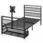 Levede Gaming Bed Frame Rotating TV Mount Storage Metal Single Bed 32in Bedroom
