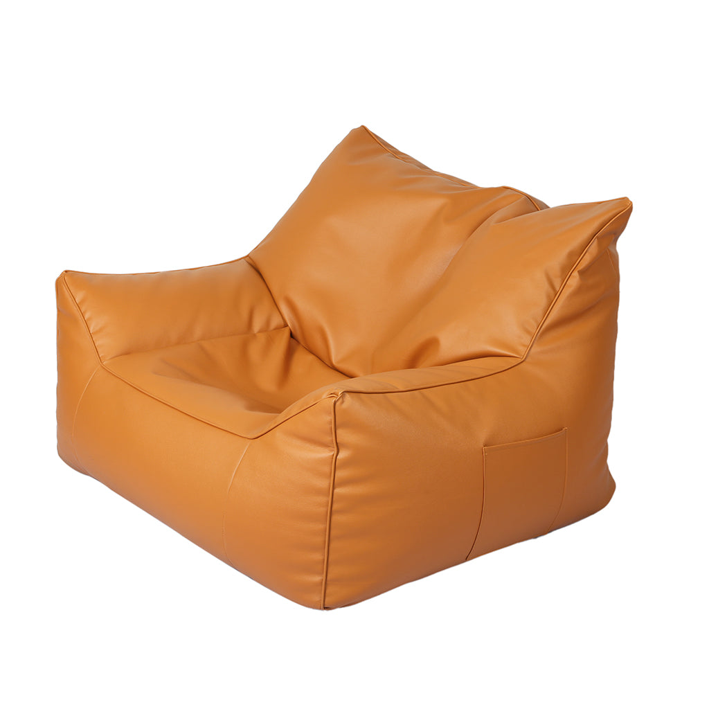 Marlow Bean Bag Chair Cover PU Indoor Brown