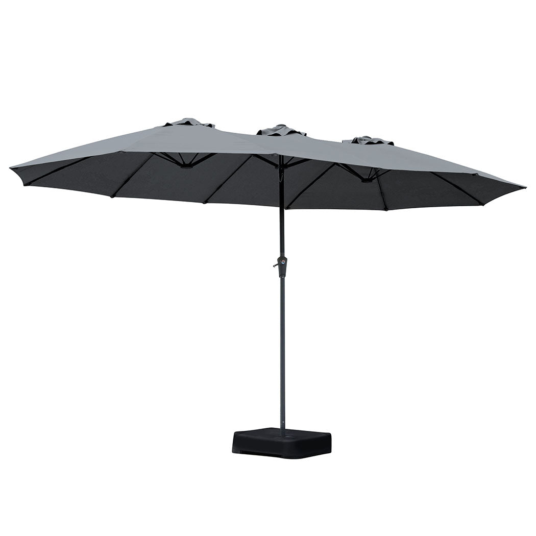 Centra 4M Double-sided Patio Umbrella Outdoor Umbrella Base Stand Grey