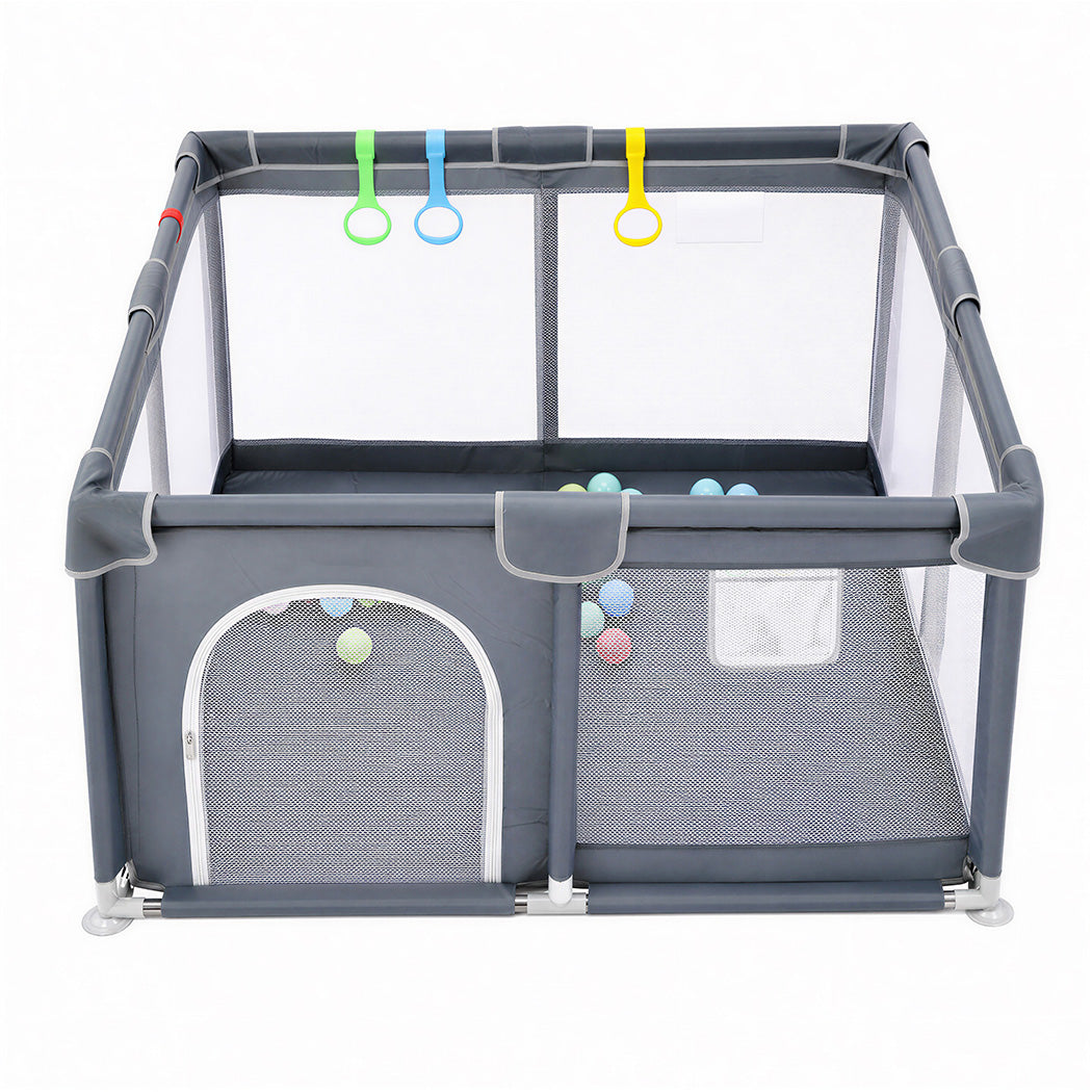 BoPeep Baby Playpen 127x127cm Playpen with Balls Meah 150D oxford Grey