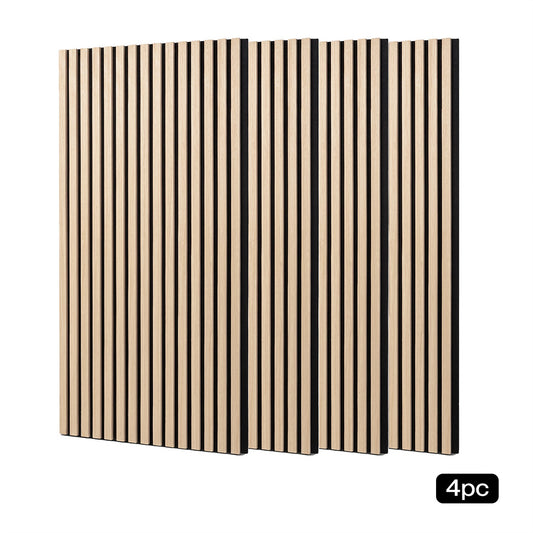 Levede Acoustic Wall Panels 4pc NRC>0.7 120 x 60cm for Interior Wall Decor Oak