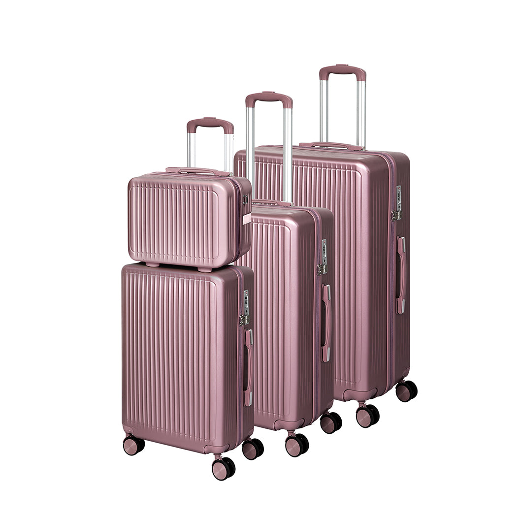 Slimbridge Luggage Suitcase Trolley Rose gold 4pc 14"+20"+24"+28"