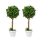 Lambu Artificial Plants Faux Lavender Topiary Set of 2 for Front Door Green