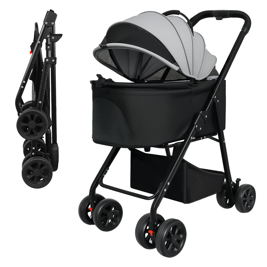 Pawz Pet Stroller 3 in1Dog Cat Pram Foldable Carrier