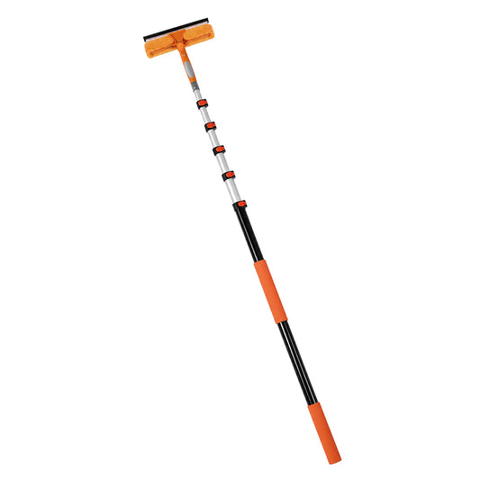 Traderight 7.2M Telescopic Window Cleaner 2-In-1 180°Rotating Squeegee Orange