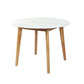Levede Dining Table Round Rubberwood Base 100cm White 100 CM