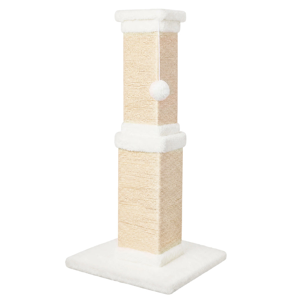 PaWz Cat Scratching Post 83cm Tall Sisal with Stable Base for Large Adults White