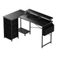 Levede L Shaped Gaming Desk with Storage Drawers Black