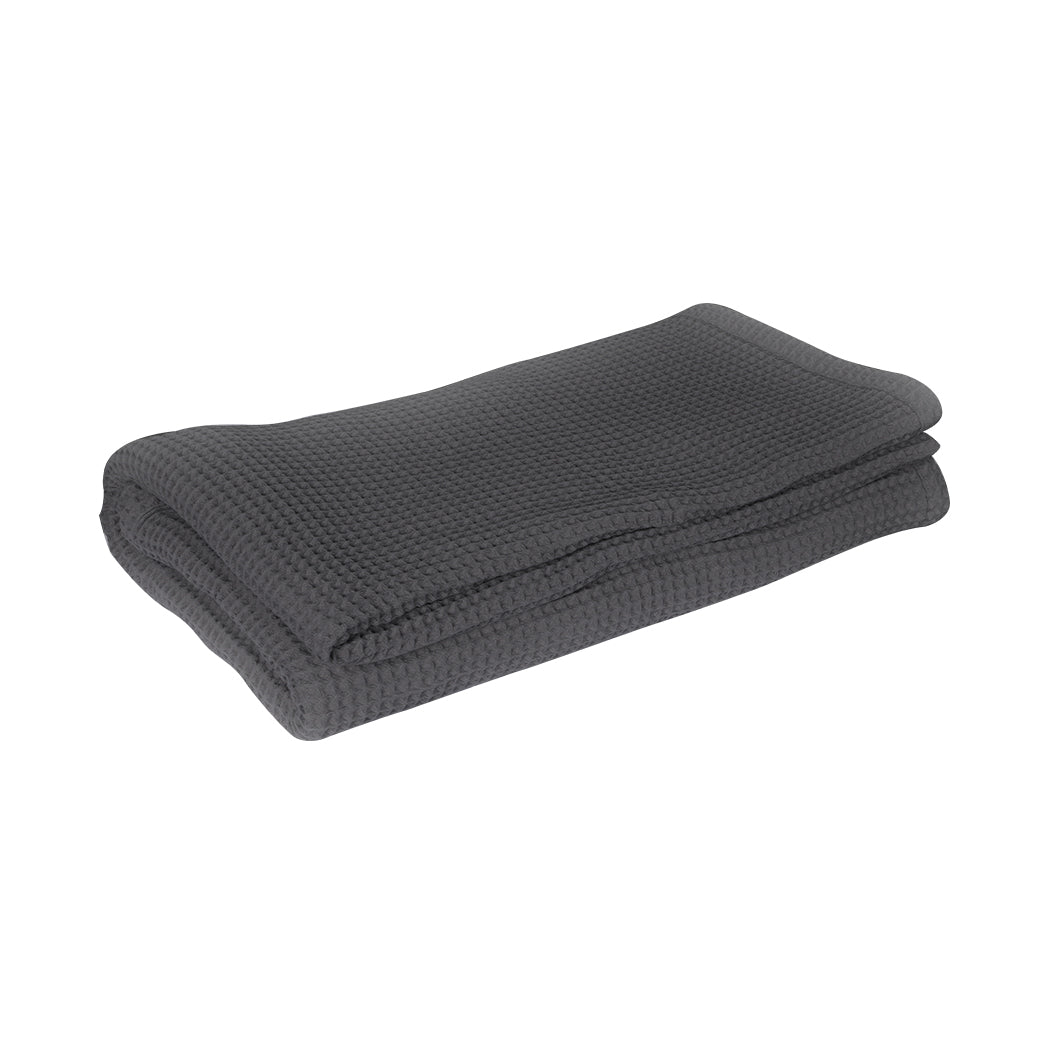 DreamZ Throw Blanket Cotton Waffle Blankets Grey Single