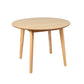 Levede Dining Table Round Rubberwood Base 100cm Natural 100 CM