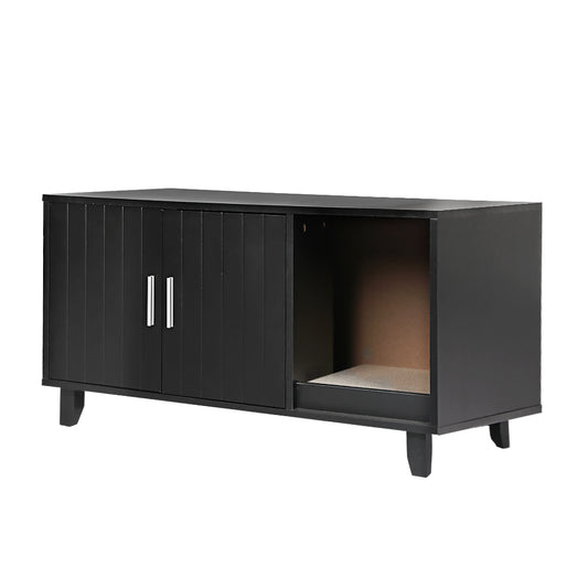 PaWz Enclosed Cat Litter Cabinet Box Black