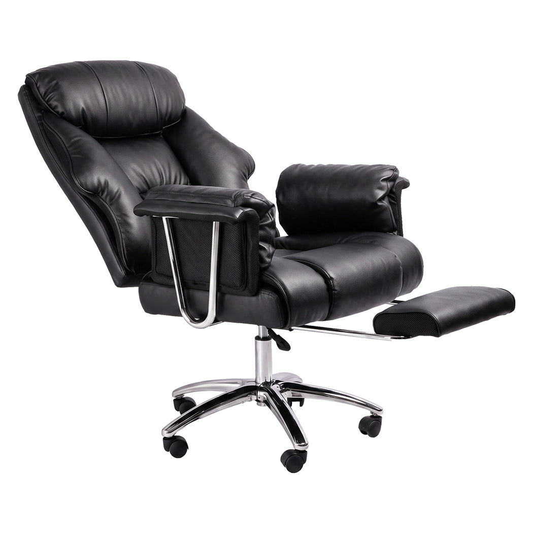Levede Gaming Chair Ergonomic With Footrest 150°Recline for Home Office Black