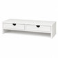 Levede Monitor Stand Riser with Dual Drawers 11cm Desk Shelf For Office White