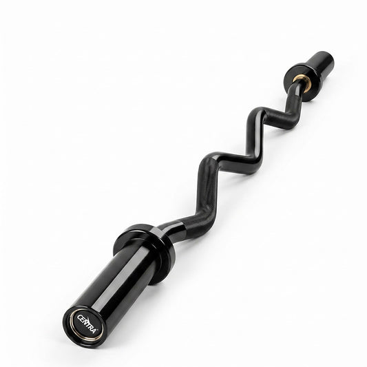 Centra Olympic Barbell Ez Curl Bar W Bar 810lbs Alloy Steel Black