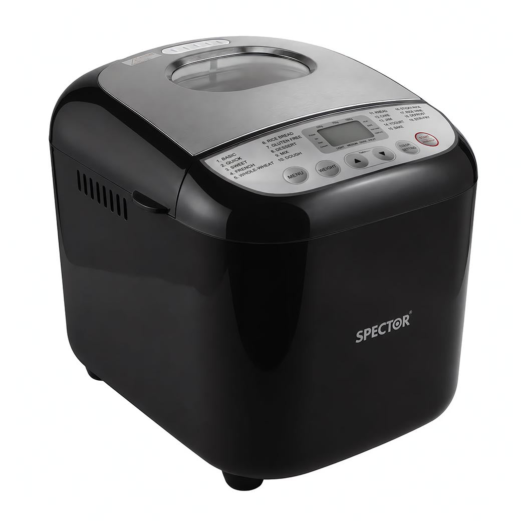Spector 19-In-1 Automatic Bread Machine With Non Stick Pan For Home Baking Black