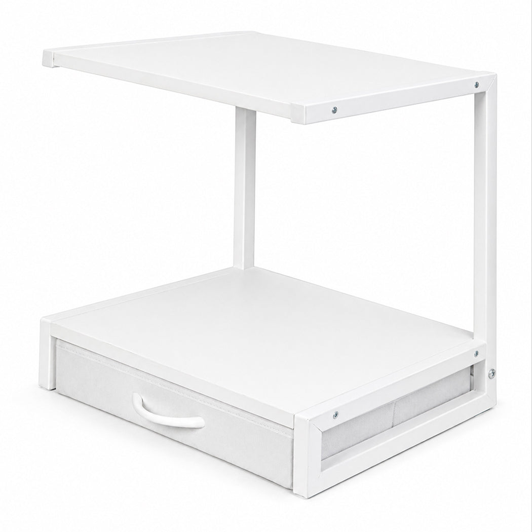 Levede 2 Tier Printer Stand Storage Shelf Desk Organiser Rack Drawer Office