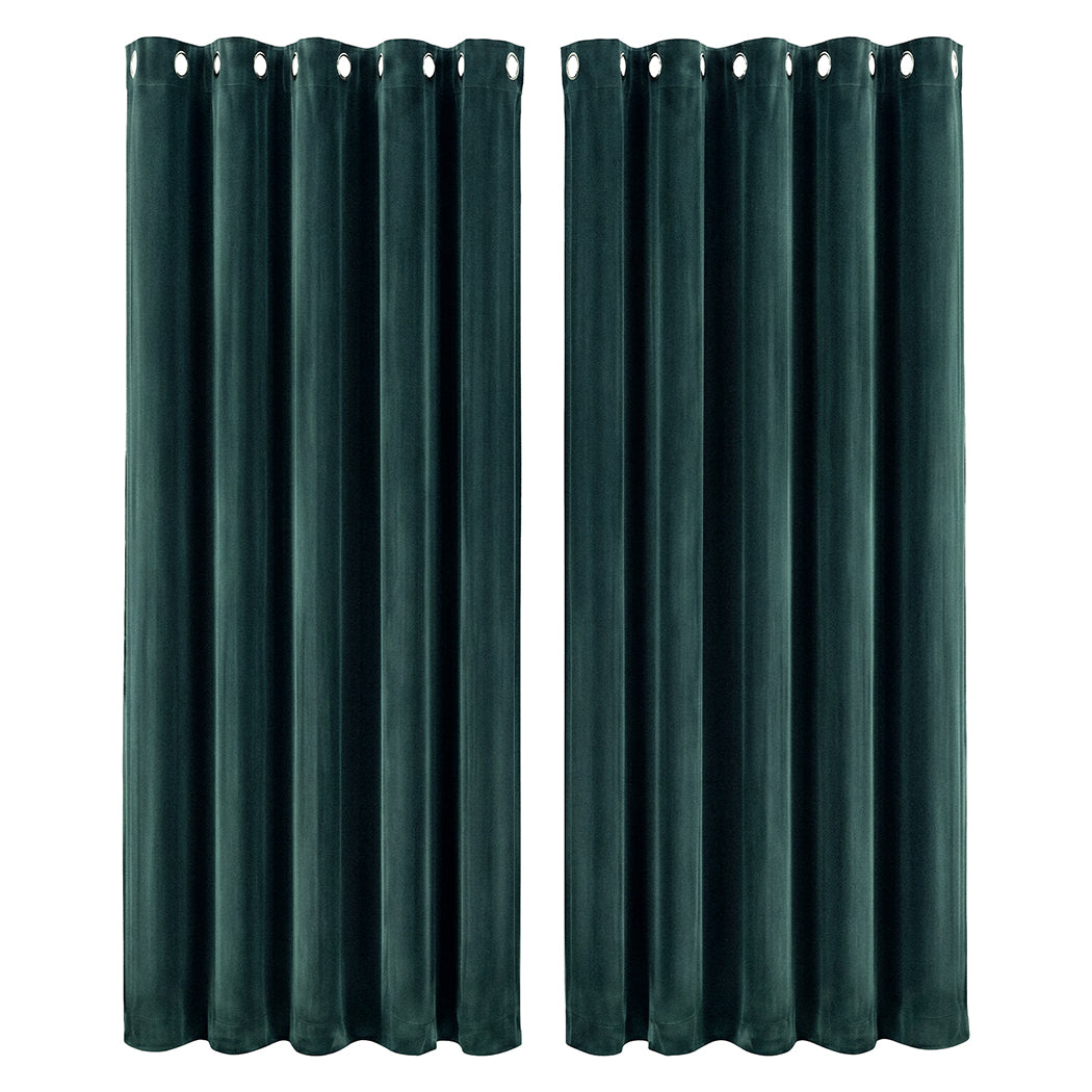 Marlow Blackout Curtains 2-Panel Velvet Room Darkening Eyelet Curtains 180x230cm