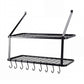 Toque Metal Pot Pan Rack Hanging Kitchen Shelf Wall Mounted Organizer 10 Hooks