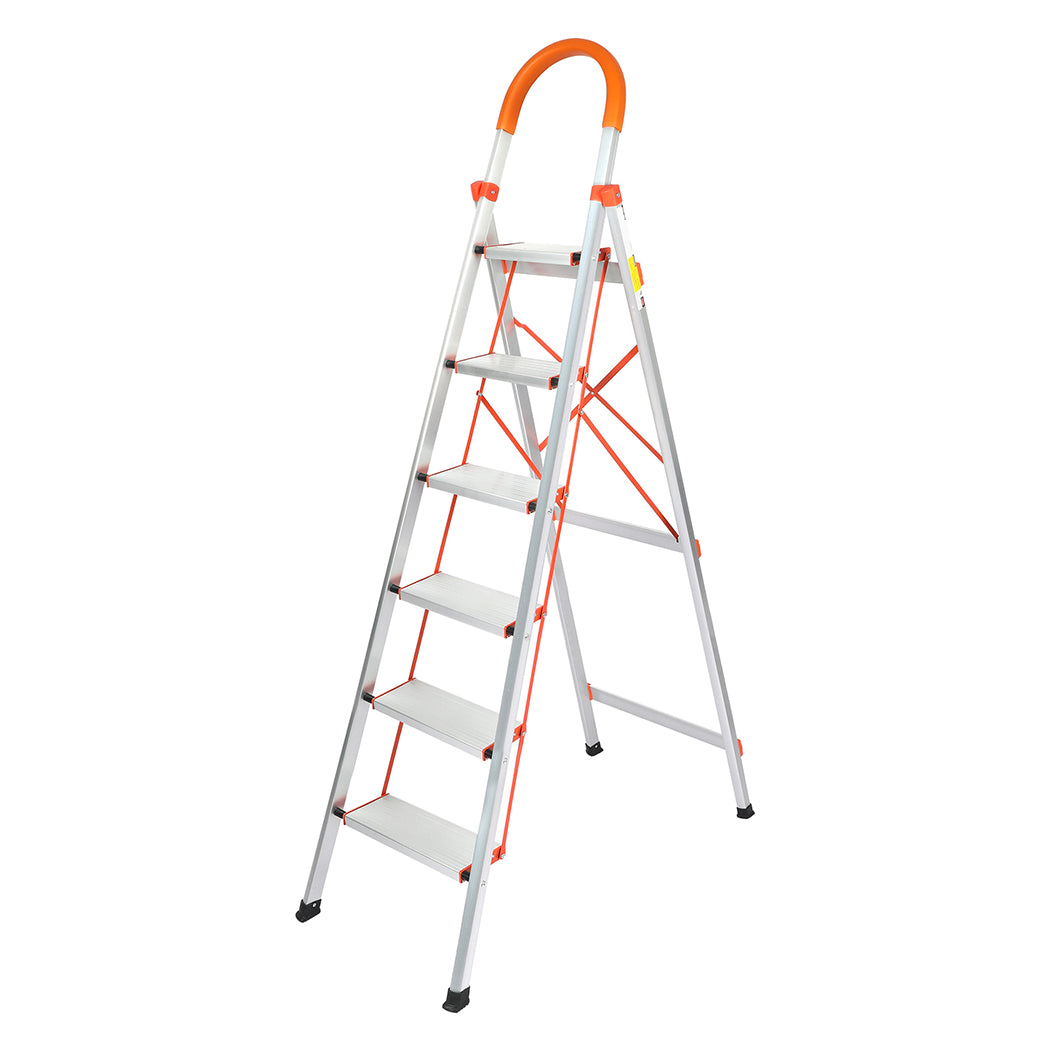 Traderight 6 Step Ladder Folding Aluminium