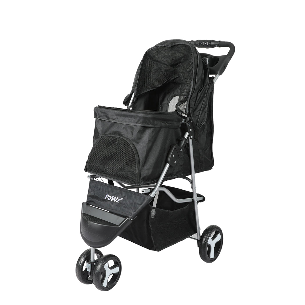 PaWz Large Pet Stroller Dog Cat Carrier Black