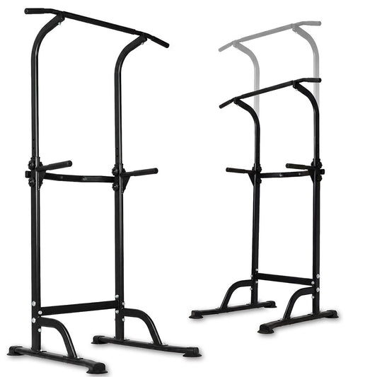 Centra Power Tower Pull Up Bar Dip Station Adjustable Home Gym 150kg Black