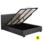Levede Fabric Bed Frame King Tufted Dark Grey