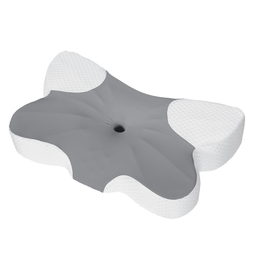DreamZ Memory Foam Pillow Butterfly Contour Neck Support Side Sleepers Grey