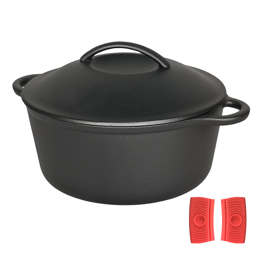 Pawz 6.6L Cast Iron Dutch Oven Heavy Duty Casserole Pot