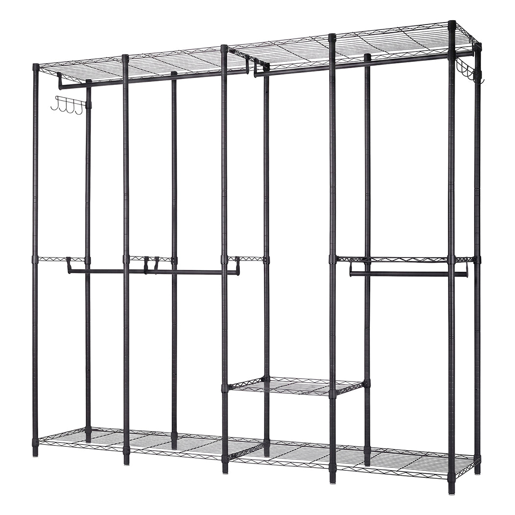Levede Heavy Duty Clothes Rack Organizer 500kg Carbon Steel Bedroom Black