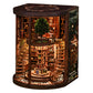 Bo Peep Book Nook Kit 356Pcs LED Miniature Library House For Bookshelf Walnut