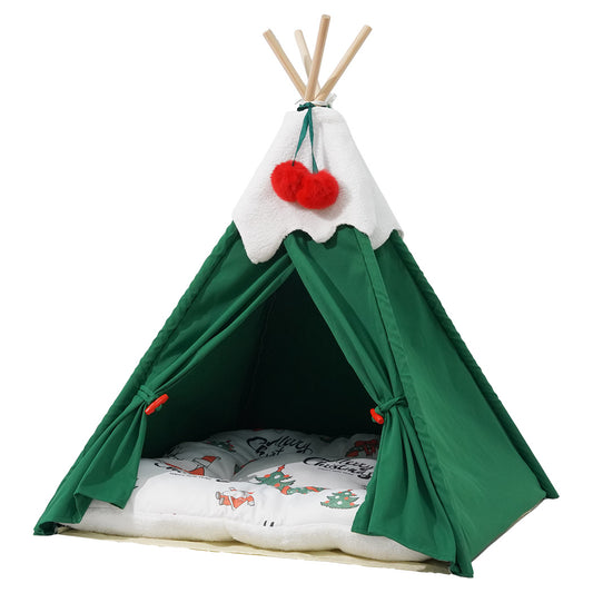 Pawz Pet Tent Dog Cat Tent Bed Washable Indoor Green